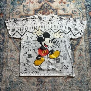 Vintage Disney Mickey Mouse All Over Print T-shirt Size XL